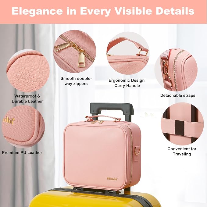 Mocado Travel Makeup Bag with LED Lighted Mirror, Travel Makeup Organizer - Image 6