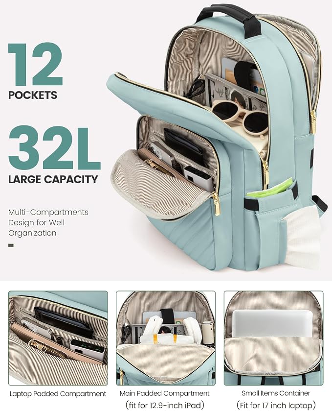 LOVEVOOK Laptop Backpack for Women, Travel Computer Work Bags - Image 2