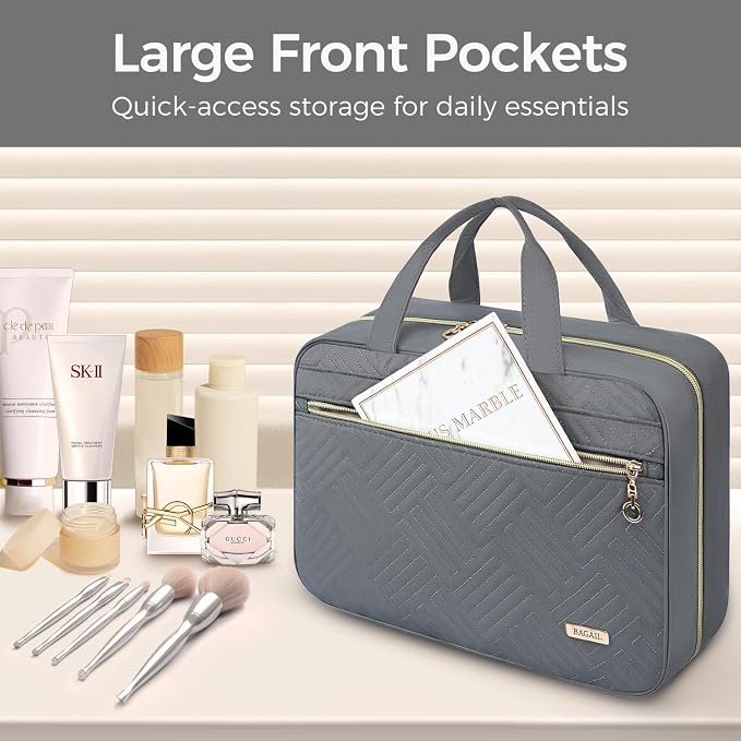 BAGAIL Hanging Toiletry Bag for Women Water-resistant Cosmetic Bag Large - Image 5