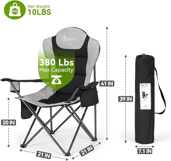 Camping Chairs 2 Pack, Camp Chair - Image 2