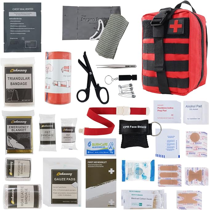 IFAK Trauma Kit, Molle Pouch Emergency Survival Kit, 6” Israeli Straps by Unknown