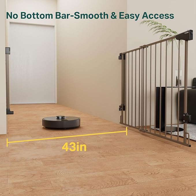 Cumbor 29.2–43" Baby Gate for Stairs, Wall-Mounted, Expandable No Bottom Bar - Image 3