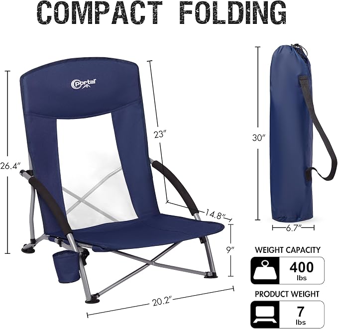 PORTAL Beach Chairs for Adults Camping Low Lightweight Portable Chair - Image 3