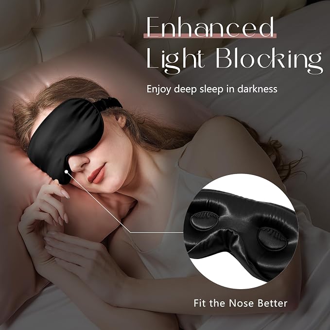 ZIMASILK Adjustable 22 Momme 100% Mulberry Silk Sleep Mask, Upgraded 3D - Image 6