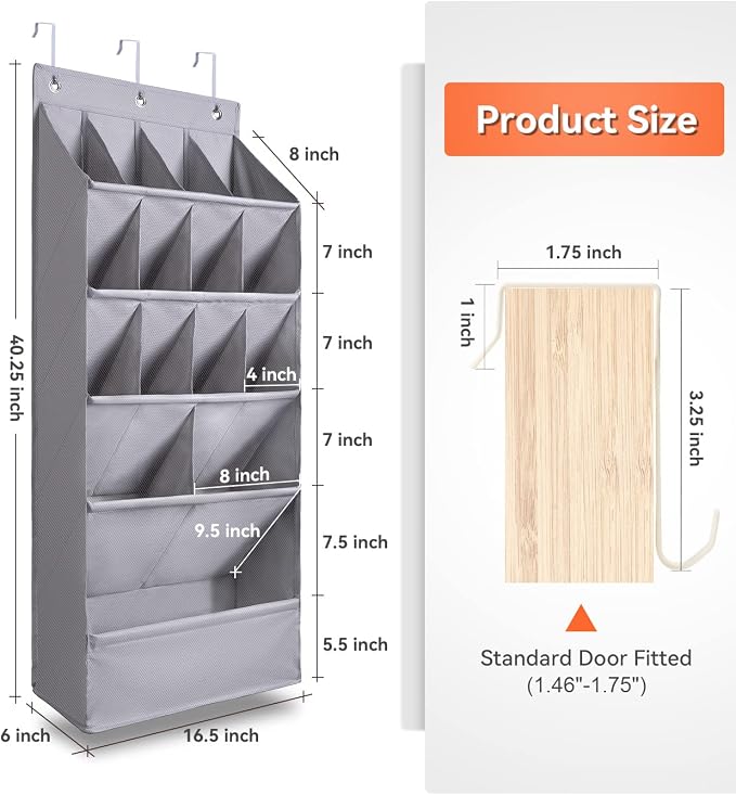 FENTEC 1 Pack Over-the-Door-Shoe-Organizers, Hanging Shoe Organizers - Image 6