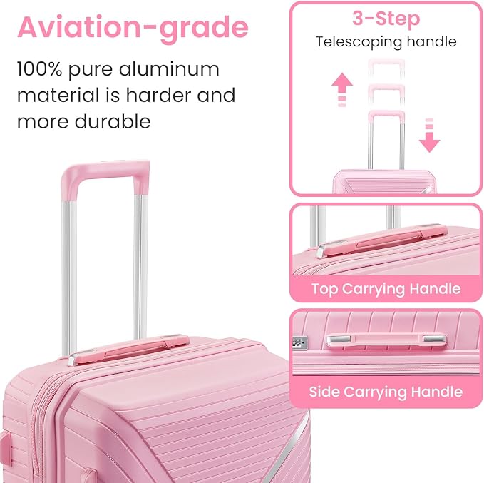 Campfun Luggage 4 Piece Sets, Expandable Carry On Luggage Set Hardshell PP - Image 5