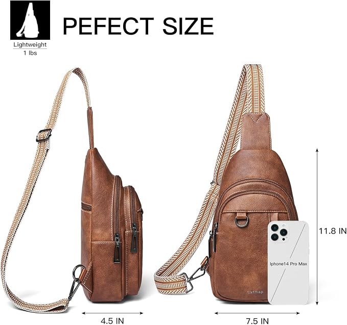 7L Sling Bag for Women Men Leather Small Sling Backpack Daypack Anti Theft - Image 5