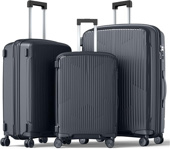 Nazhura Luggage Set, 3-Piece Hardside Suitcase Set, 20-inch Carry On, 28-inch by NazhuraGoodCompanionAtHome