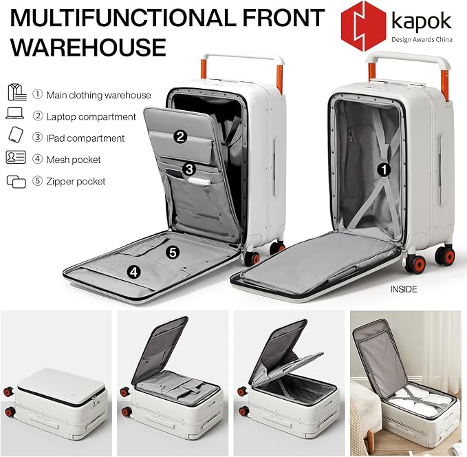 mixi Checked Luggage Wide Handle Luxury Design Rolling Travel Suitcase PC - Image 3