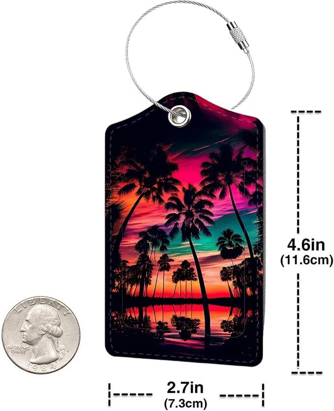 2 Pack Luggage Tag for Suitcase, Cute Unique Leather Bag Tags Identifiers - Image 3