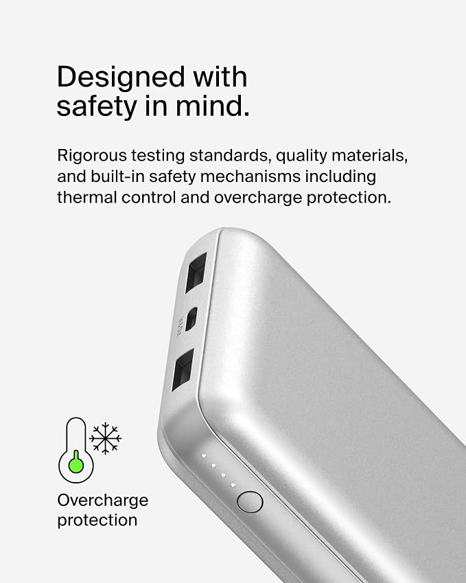 Belkin Portable Charger, USB-C Power Bank 20000 mAh w/ 1xUSB-C Port & 2xUSB-A - Image 10
