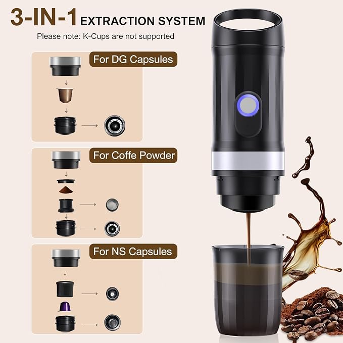 3-in-1 Portable Coffee Maker Fits - Image 2