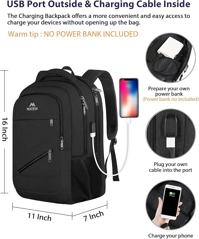 MATEIN 15.6 Inch College Backpack, 20 L Airline Approved Laptop Computer - Image 4