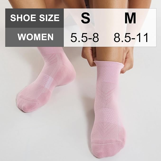 CS CELERSPORT 6 Pairs Women's Running Ankle Socks Athletic Sport Socks Cushioned - Image 2