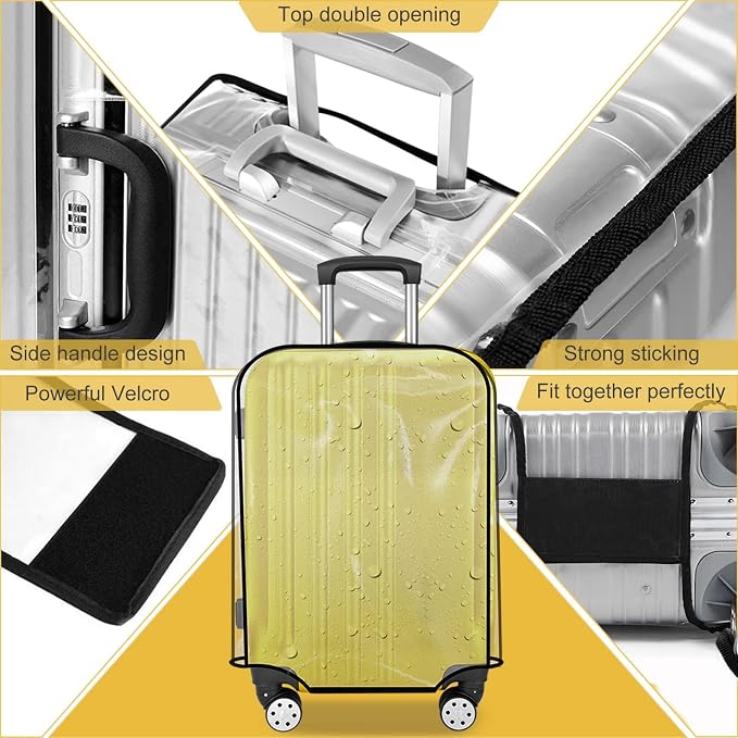 Suitcase Cover for 24" Luggage TSA Approved Clear PVC Thickened Protective - Image 5