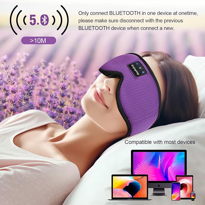 Sleep Headphones, Sleep Mask Bluetooth Wireless Music Eye Mask, Sleeping Mask - Image 5