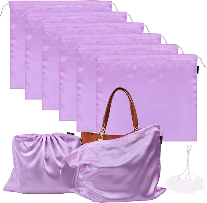6 Pack Dust Bags for Handbags Silk Dust Cover Bag for Handbags Purses Shoes by GONGKANGYUAN