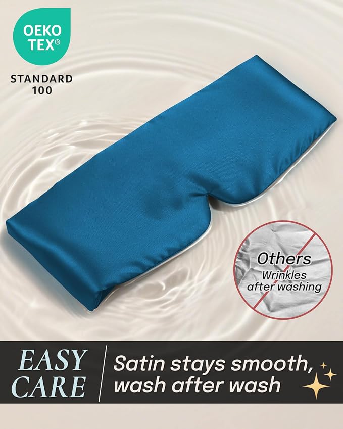 Zenssia Satin Sleep Mask for Women and Men, Lightweight Padded Eye Mask - Image 3