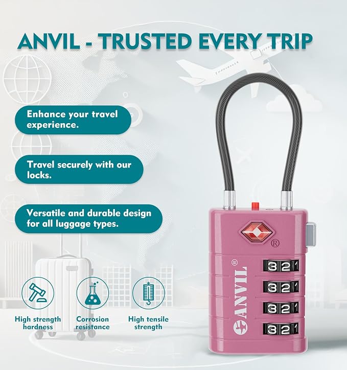ANVIL 4 Digit Luggage Locks, TSA Locks - Image 4