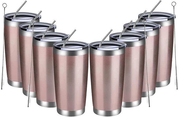 MEWAY 20oz Tumbler 8 Pack Double Wall Vacuum Insulated Travel Mug Bulk by MEWAY