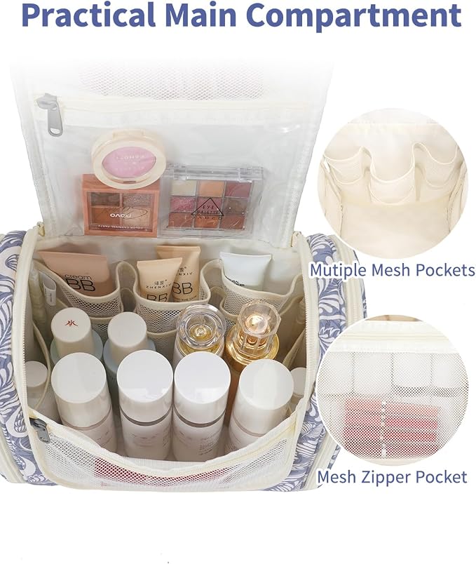 Narwey Hanging Toiletry Bag for Women Travel Makeup Bag Organizer Toiletries - Image 3