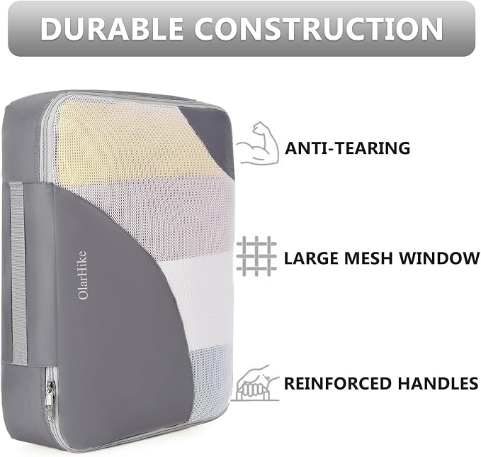 8 Set Packing Cubes for Travel, Gifts for Men, Anti-Tearing Suitcase Organizer - Image 3