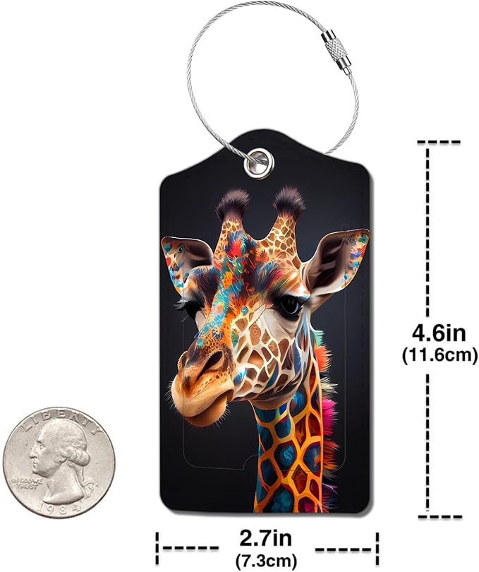 2 Pack Luggage Tag for Suitcase, Cute Unique Leather Bag Tags Identifiers - Image 4