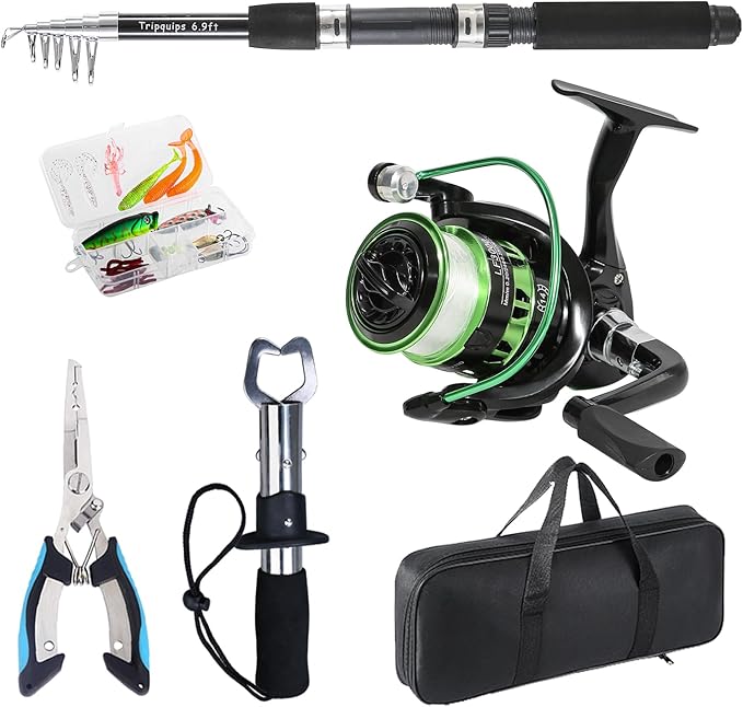 Fishing Rod, 6.9ft Telescopic Fishing Rod and Reel Combo - Image 3