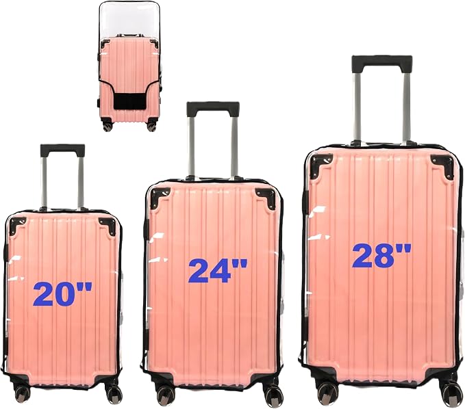 Clear PVC Suitcase Cover Protectors Transparent Luggage Covers Waterproof by FABULWAY