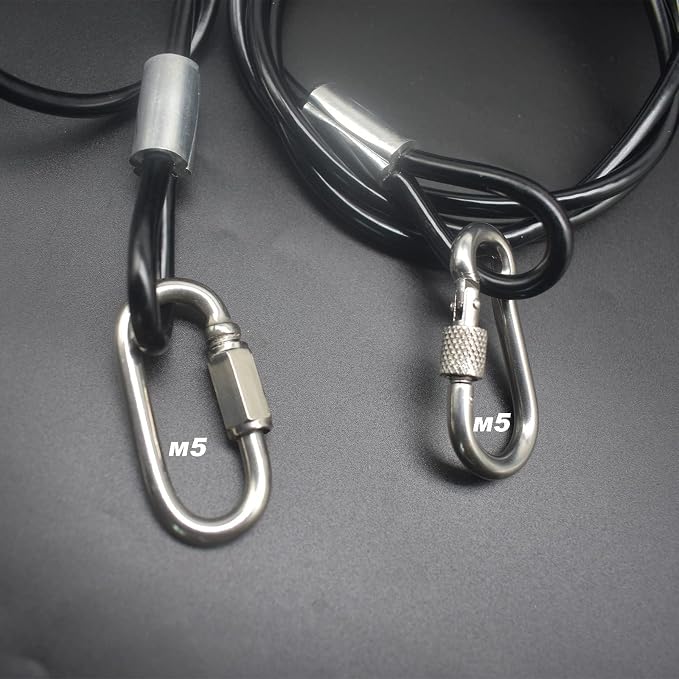 8FT 6mm Stainless Steel Security Cable Lock, Braided Steel Vinyl Coated Safety - Image 5