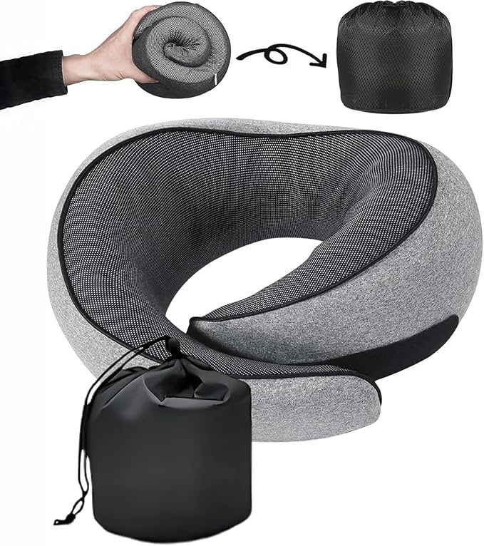SZXYX Travel Pillows for Airplanes, 100% Pure Memory Foam Neck Pillow for by SZXYX