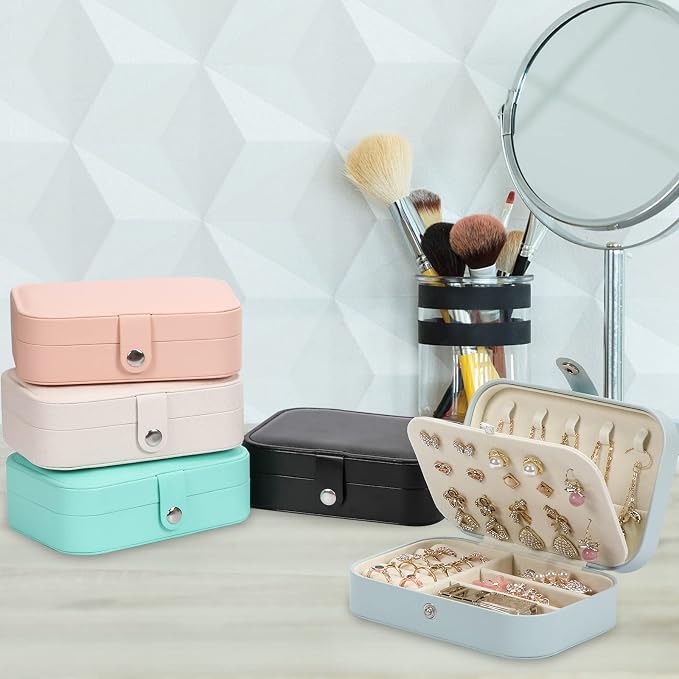 Travel Jewelry Box, PU leather Small Jewelry Organizer - Image 5