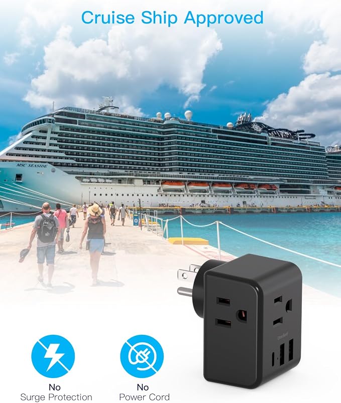 Multi Plug Outlet Extender, Power Strip Non Surge Protector Electric Outlet - Image 4