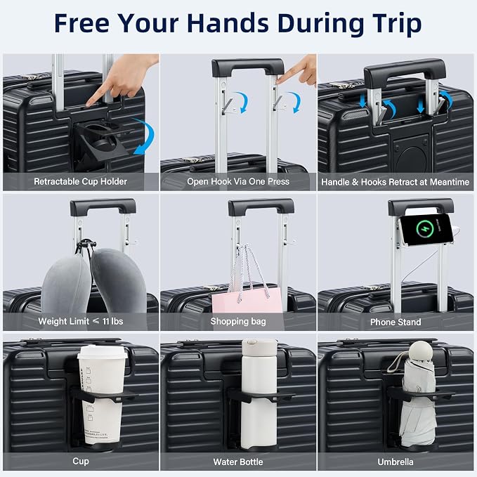 Hard Shell Suitcases Expandable Travel Luggage Sets 2 Piece, Carry on and Check - Image 2
