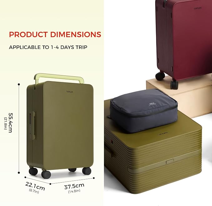 TUPLUS 20” Carry-On Hardside Luggage Lightweight ABS Travel Suitcase - Image 6