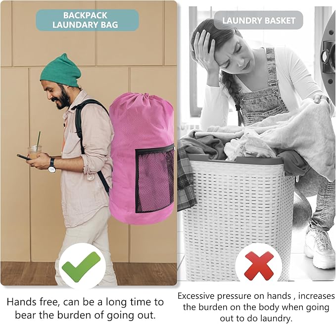 Laundry Bag Backpack, Extra Large Travel Laundry Bag - Image 6