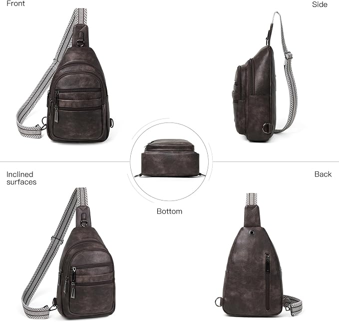 Sling Bag for Women Crossbody Fanny Pack Sling Purse Backpack Vegan Leather - Image 5
