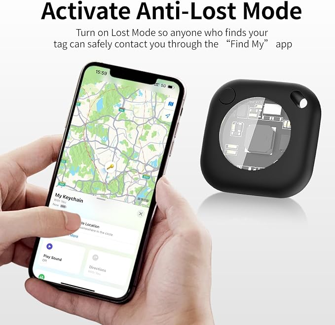Air Tracker Tags-2 Pack, 5.3 Bluetooth Tracker Work, 100dB Sound, Smart Tag - Image 3