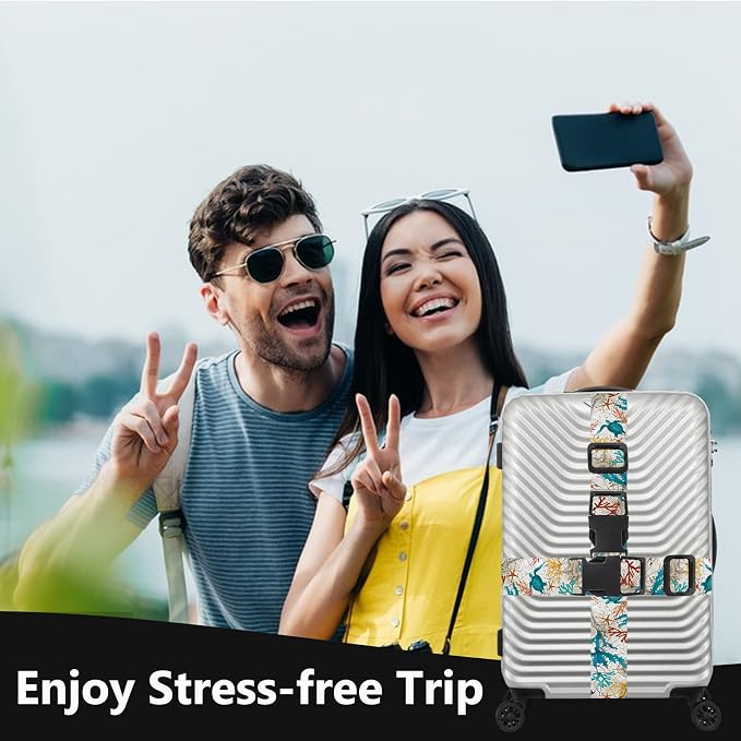 2 Pack Luggage Straps for Suitcases Adjustable Luggage Belt TSA Approved - Image 4
