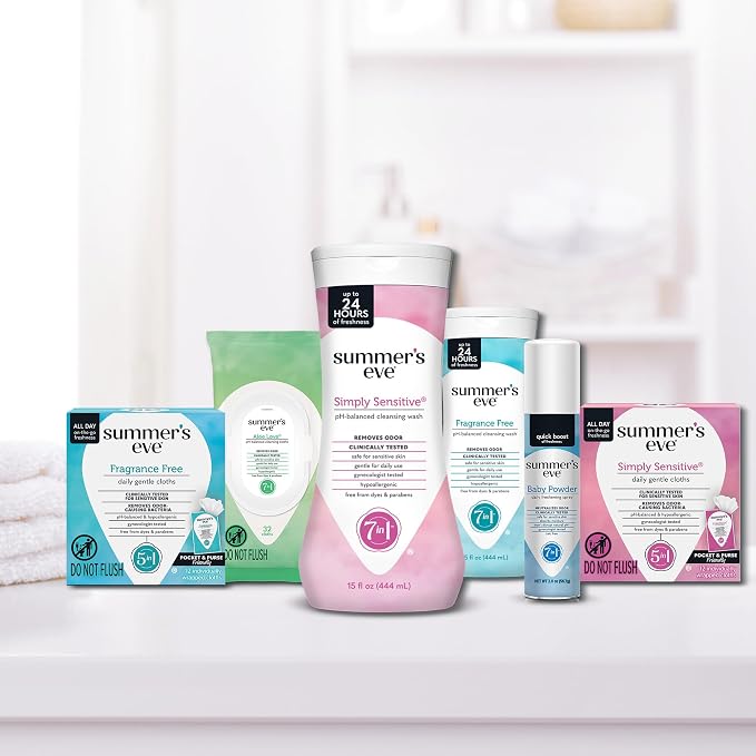 Summer's Eve Simply Sensitive Daily Gentle Feminine Wipes, Removes Odor - Image 6