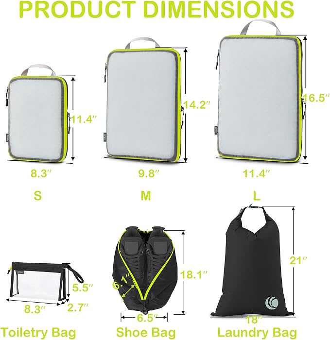 Cipway Compression Packing Cubes Mesh, Lightweight Luggage Organizer Bags - Image 4