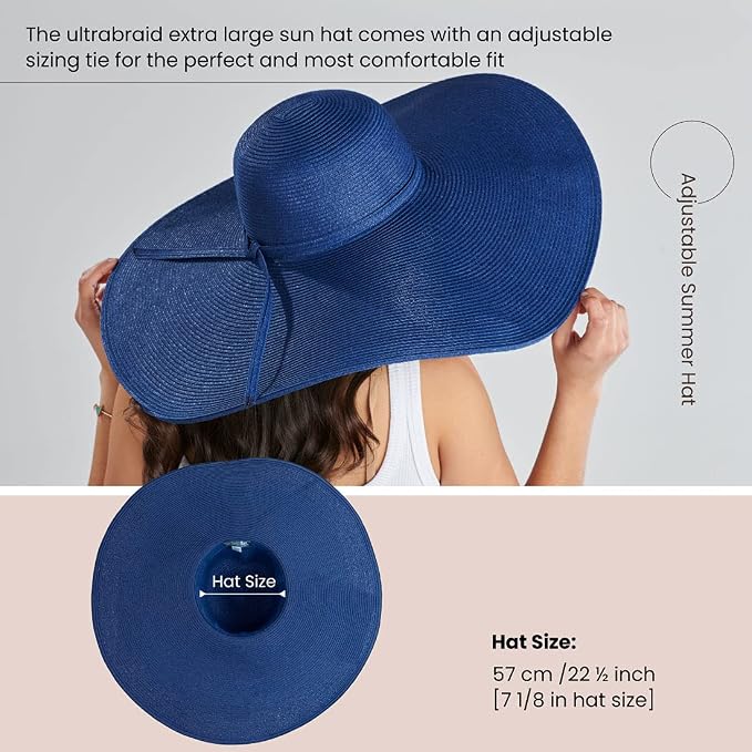 San Diego Hat Company Women's Ultrabraid X-Large Brim Hat, Adjustable Sun Hat - Image 6