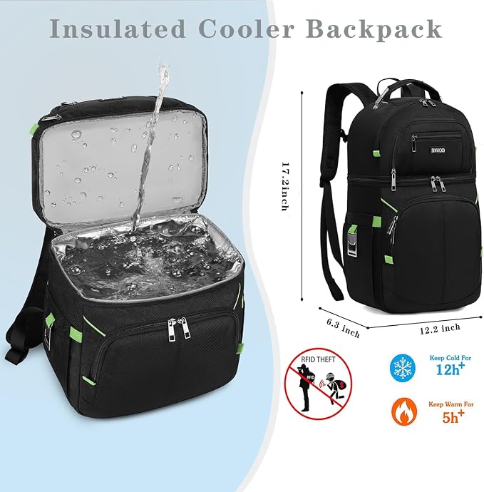 Insulated Cooler Backpack, Double Deck Leakproof Cooler Bag, Insulated Backpack - Image 5