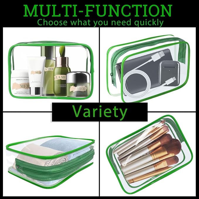 16 Pieces Clear Makeup Bag PVC Zippered Clear Toiletry Carry Pouch Portable - Image 5