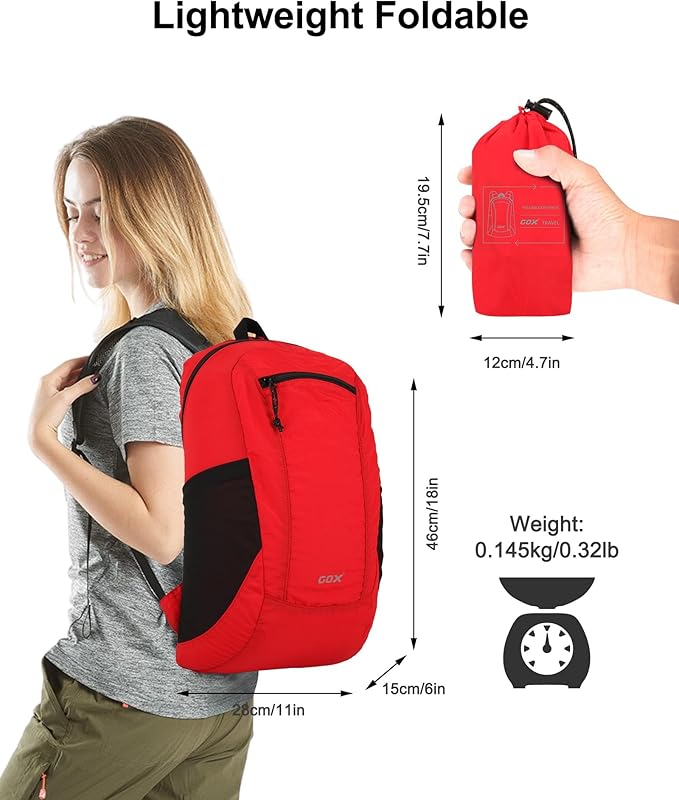 GOX Foldable 20l Backpack For Travel Lightweight Hiking Packable Daypack for - Image 2