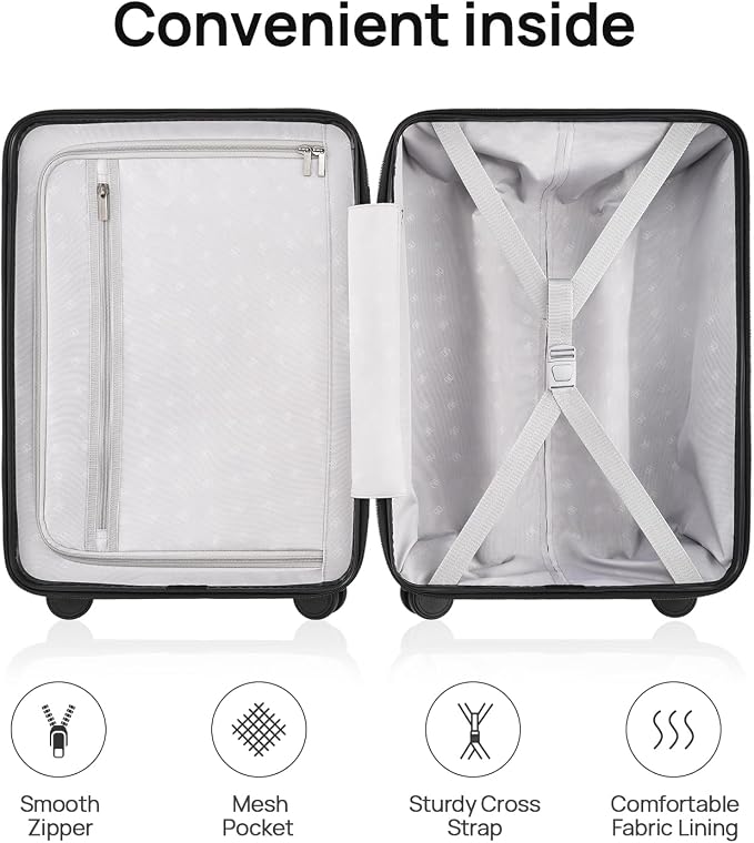 Carry on Luggage 22 X 14 X 9 Airline Approved, 20 Inch Luggage - Image 9