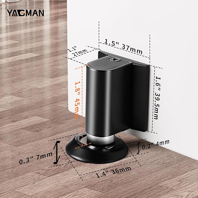 3 Pack Magnetic Door Stoppers Retractable Bottom of Door Holder No Drilling - Image 2