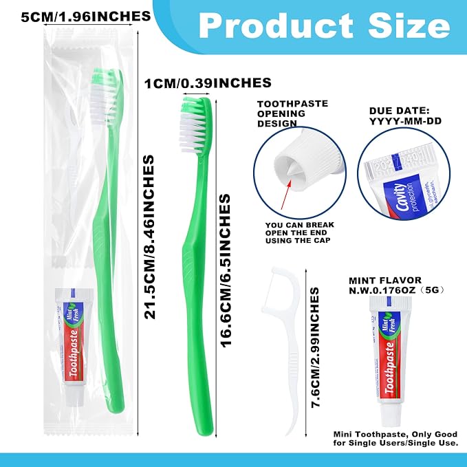 Disposable Toothbrushes with Toothpaste and Floss - Image 4