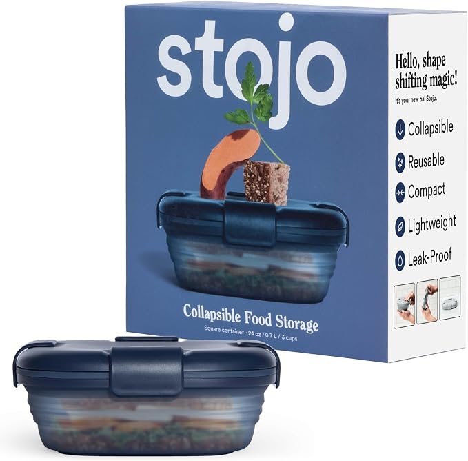 STOJO Collapsible Sandwich Box – 24oz, Reusable Food Storage Container by stojo