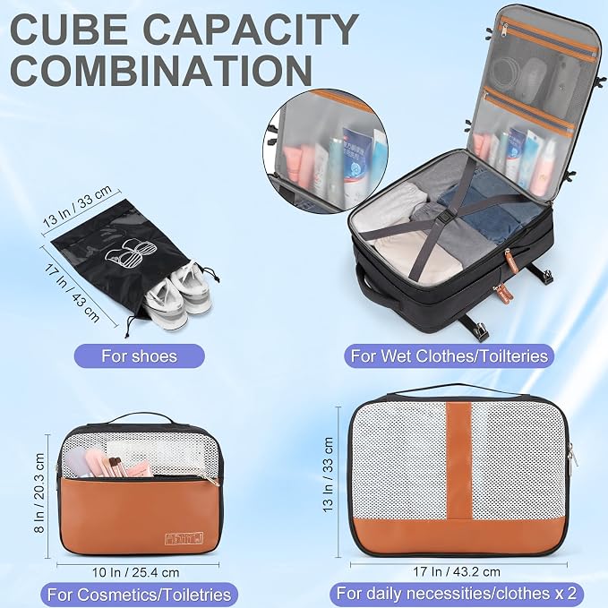 42L Travel Laptop Backpack, Expandable Carry-on Luggage, Anti-Theft Business - Image 4